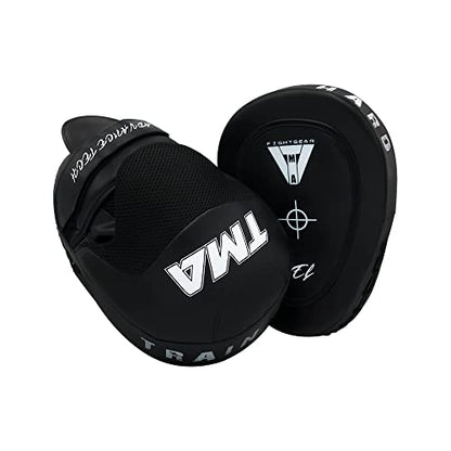 TMA Curved Focus Pads Mitts,Hook and Jab,Punch Bag Kick Boxing Muay Thai MMA US - color: Black