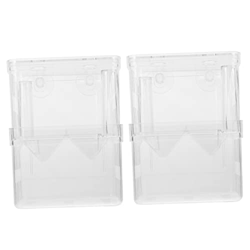 Mikikit 2Pcs Fish Breeder Box Aquarium Isolation Container with Suction Cups Large Fish Tank Hatchery Incubator Fry Breeding Case Acclimation Random Color