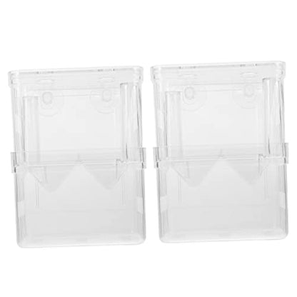 Mikikit 2Pcs Fish Breeder Box Aquarium Isolation Container with Suction Cups Large Fish Tank Hatchery Incubator Fry Breeding Case Acclimation Random Color