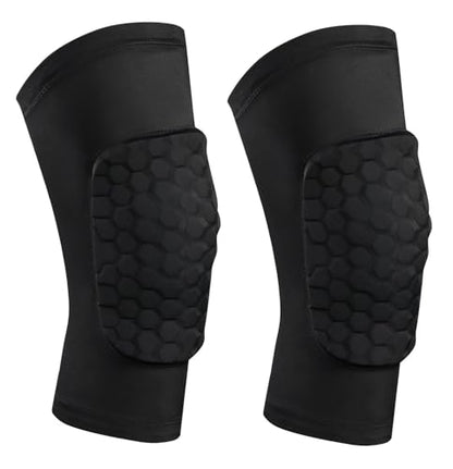 SUJAYU 2 Pack Knee Compression Sleeves Men Women, EVA Honeycomb Light Compression Leg Sleeves, Wrestling Knee Sleeve Volleyball Knee Sleeve Basketball knee Sleeve (Black, Medium) - color: Black, size: Medium