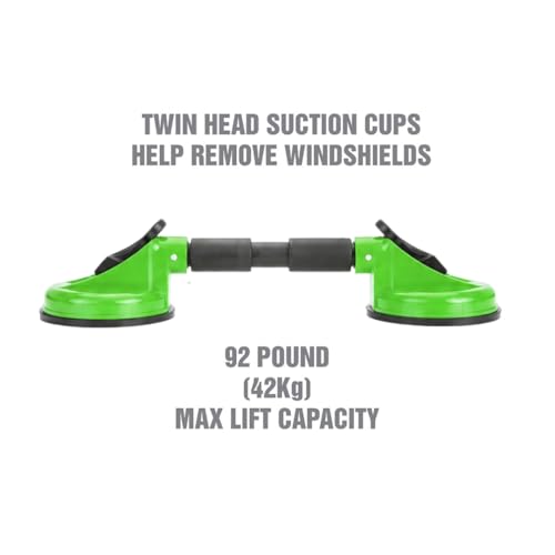 OEMTOOLS 24246 Double Head Windshield Suction Cups For Glass Windows, Automotive Repair Plate Lifter, 92 Pound Lift Capacity Glass Suction Holders With ABS Rubber Cups, Quick Release Levers