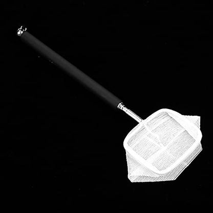 Yosoo Adjustable Mini Fishing Net Aquarium Shrimp Net Fish 20-57.5cm Expandable Pole with Metal Hook for Small Fish Shrimp and Tank - color: Black, size: Fangwang