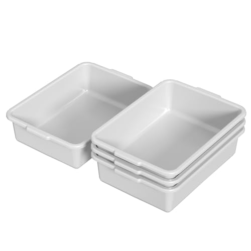 13 L Light Gray Bus Tubs, Commercial Bus Tub Tote Dishwashing Basin, 4 Packs - size: 13 L