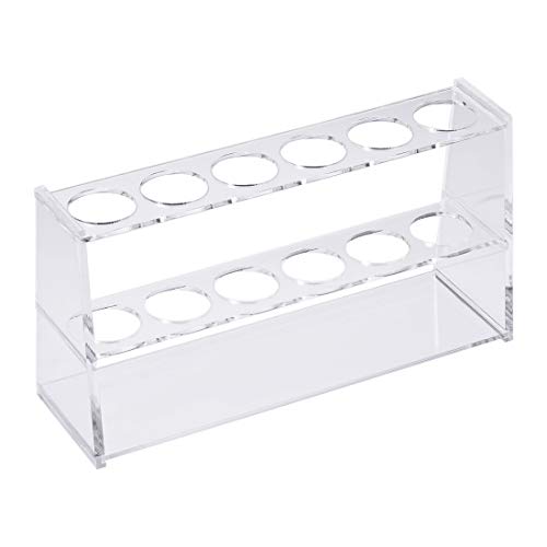 uxcell Acrylic Test Tube Holder Lab Stand Rack 6 Wells for 100ml Centrifuge Tubes Laboratory Clear