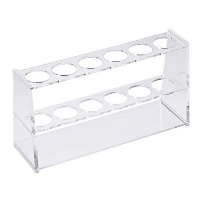 uxcell Acrylic Test Tube Holder Lab Stand Rack 6 Wells for 100ml Centrifuge Tubes Laboratory Clear