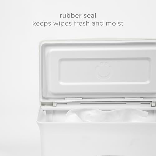 Ubbi Baby Wipes Dispenser with Weighted Plate and Secure Seal, Nursery and Baby Registry Essential to Keep Wipes Fresh, Oat - color: Oat Wipes Dispenser