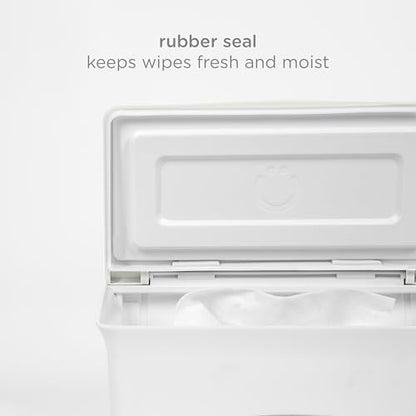 Ubbi Baby Wipes Dispenser with Weighted Plate and Secure Seal, Nursery and Baby Registry Essential to Keep Wipes Fresh, Oat - color: Oat Wipes Dispenser
