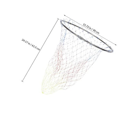 Healifty Fishing Catching Tool Stainless Steel Mesh Basket 40cm Diameter Foldable Replacement Net Head with 8mm Connector for Freshwater and Saltwater Fishing