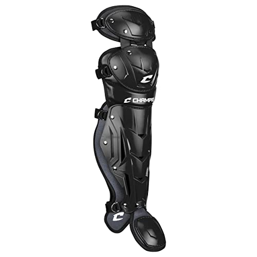 Champro Optimus Pro Catcher/Umpire Leg Guards - color: Black, size: 13.5"