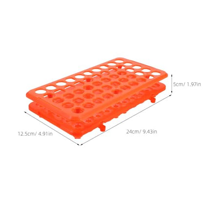 LIFKOME 50-Hole Rack with Silicone Gasket 18mm Laboratory Plastic Test Holder for Storage and Lab Organization