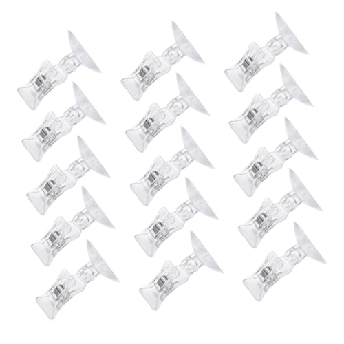 15pcs Suction Cup Clamps Feeding Tools for Fish Tank Aquarium Seaweed Clip Set Suitable for Aquatic Pets and Professional Aquarium Use