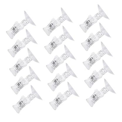 15pcs Suction Cup Clamps Feeding Tools for Fish Tank Aquarium Seaweed Clip Set Suitable for Aquatic Pets and Professional Aquarium Use