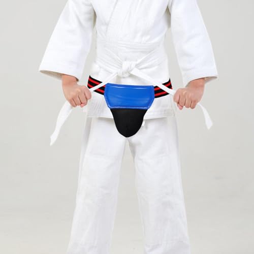Abaodam Men’s Boxing Groin Protector Cup Blue Athletic Pelvic Guard Boxing Sparring Gear Suitable for Taekwondo Karate MMA Combat Sports Training