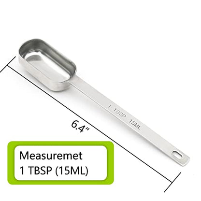 3PCS 1tbsp (3tsp, 15ml, 1/2oz) Single Measuring Spoon, Stainless Steel Long Handle Individual Teaspoons Only - size: 1tbsp|3tsp|15ml|1/16cup|1/2oz