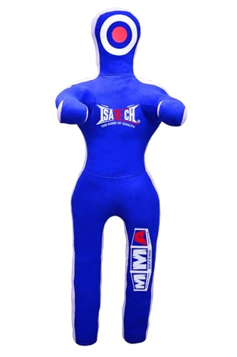 MMA Training Dummy, Professional Grappling Dummy for Wrestling and Combat Sports, Blue and Black, 5ft, 6ft Un-Filled - color: Blue, size: 5ft (60")
