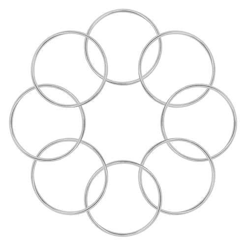 8 Pcs Silver Metal Floral Hoops, 6" (150mm) Dream Catcher Rings, 0.11" (2.8mm) Thick Heavy Duty Metal Hoops for Macrame, Wreath Rings for DIY Crafts, Wedding Decor and Wall Hanging - color: Silver 8Pcs, size: 6" Dia, 0.11" Thk