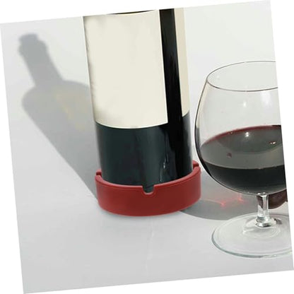 Zerodeko Silicone Wine Bottle Coaster Reusable Non Slip Pad for Elegant Design for Home Bars and Parties Inner - color: Brown