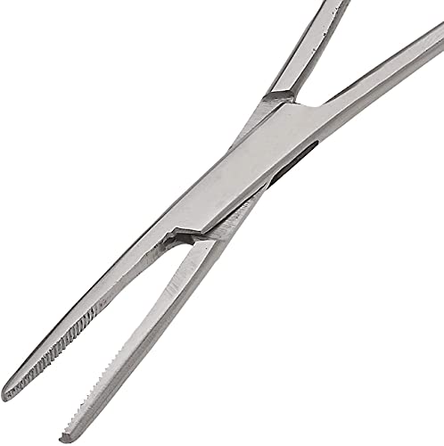 SurgicalOnline 2-Piece Curved & Straight 10" Hemostat Set - Stainless Steel Locking Tweezer Clamps - Ideal Hemostats for Nurses, Fishing Forceps, Crafts and Hobby - size: 10"