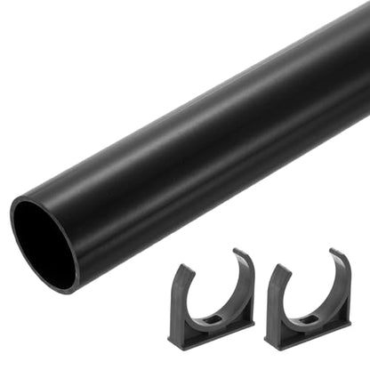 uxcell PVC Rigid Tube, 500mm Length Round Pipe Tubing, 45.2mm ID 50mm OD Plastic Tubes with Clamp for Aquarium, Water Cooling System, Cable Sleeve, Dark Gray - color: Dark Gray, size: 500mm x 45.2mm x 50mm