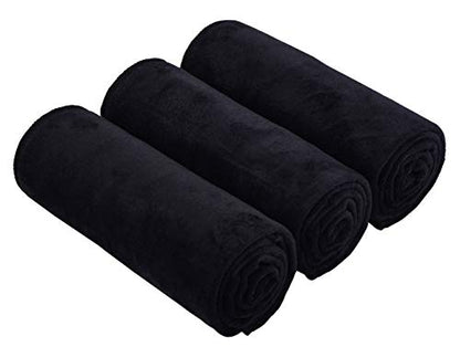 HOPESHINE Gyms Towels for Men & Women Microfiber Exercise Fitness Home Absorbent Sweat Yoga Towels Sports Towels Soft Fast Drying 16inch x32inch 3-Pack - color: Black 3-pack