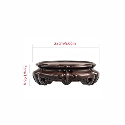 Statue Base Vase Stand Solid Wood Solid Round Base Vase Buddha Statue Teapot Base Incense Burner Fish Tank Base Wooden Bracket Pad Wood Display Base Bonsai Pedestal