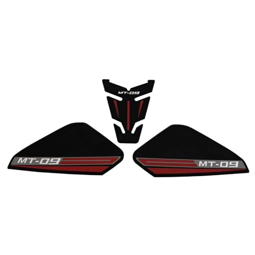 Motorcycle Fuel Tank Rubber Protection Pads for Yamaha MT-09 MT-09 SP 2025 - Anti-Slip Scratch Resistant Tank Traction Grips Sticker Decals (B) - color: 1 red ribbon solid