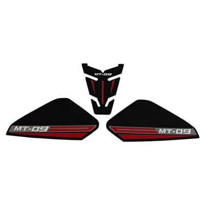 Motorcycle Fuel Tank Rubber Protection Pads for Yamaha MT-09 MT-09 SP 2025 - Anti-Slip Scratch Resistant Tank Traction Grips Sticker Decals (B) - color: 1 red ribbon solid