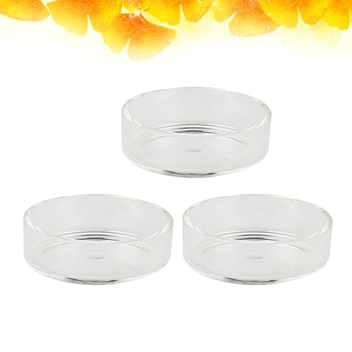 5pcs Round Shrimp Feeding Bowl Transparent Glass Dish for Fish Tank Durable Crystal Feeder for Shrimp and Reptiles Enhances Aquarium Landscape