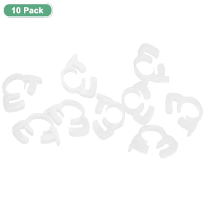 M METERXITY 10-Pack Double Gripping Nylon Hose Clamps, 3/8" 9.1-10.2mm Double Snap Grip Adjustable Ratcheting Clamps for Connecting/Fastening/Sealing Hose/Pipes/Tubing Clamp [White] - size: 3/8"