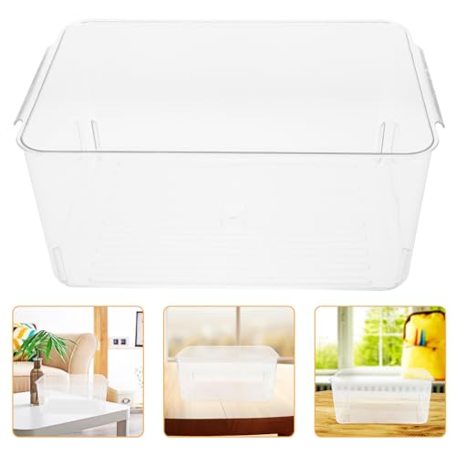DOITOOL Plastic Betta Fish Tank with Lid, Shatterproof Desktop Turtle Habitat Aquarium for Small Reptiles and Aquatic Pets, Rectangle Carry Handle Design for Home and Office Use