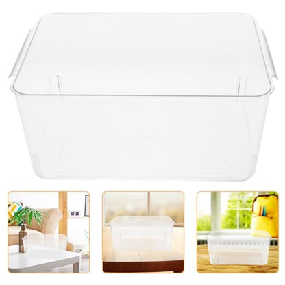 DOITOOL Plastic Betta Fish Tank with Lid, Shatterproof Desktop Turtle Habitat Aquarium for Small Reptiles and Aquatic Pets, Rectangle Carry Handle Design for Home and Office Use