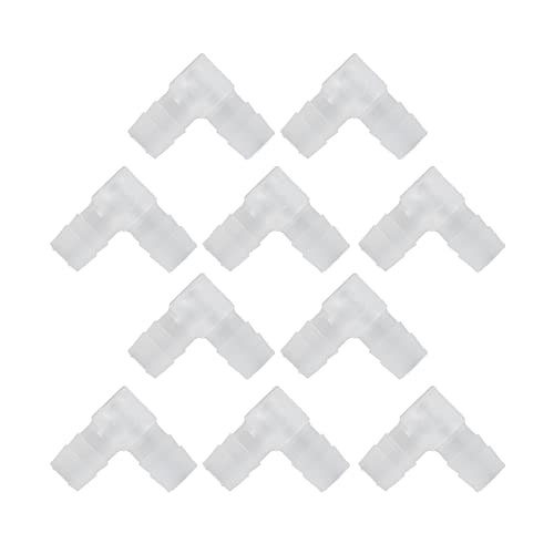 90 Degree Hose Elbow, Plastic Tubing Connectors 90 Degree Equal Barbed Joint Adapter L Shape 10Pcs Elbow Hose Barb Plastic Fitting Aquarium Tubing Connectors for Aquarium (10mm) - size: 10mm, style: 10mm