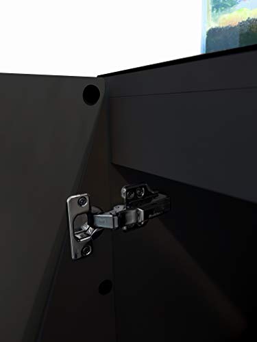 Aquarium Wooden Stand and Cabinet for up to 16 Gal Tank, Fish Reptile Sea Salt WaterTank Stand, Nano Foam Leveling Mat Included, W23.6xD11.8xH31.5 in, Wooden Matte Black Painted(Stand Only)
