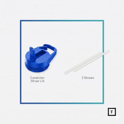 IRON °FLASK 40 oz Wide Mouth Water Bottle with Straw - color: Cobalt, style: Straw - 40 Oz (1 Lid)