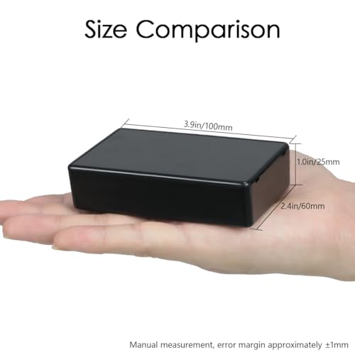 5Pcs ABS Plastic Electrical Project Case Power Junction Box, Project Box Black 3.9 x 2.4 x 1.0 inch (100 x 60 x 25 mm) - size: 3.9" x 2.4" x 1.0"(5pc)