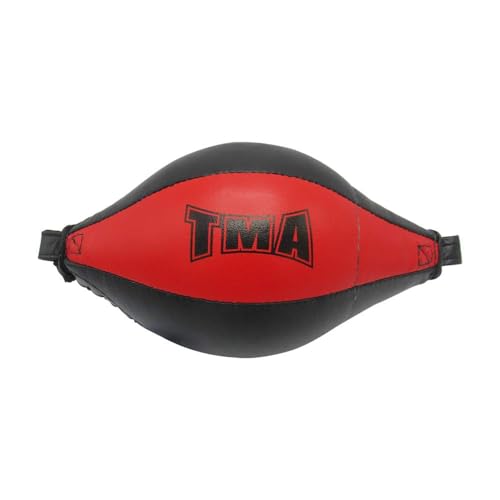 Original Leather Double End Dodge Speed Ball Boxing Floor to Ceiling Punching Bag MMA - color: Red