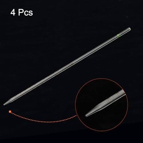 PATIKIL Graduated Dropper Pipettes 4 Pcs 0.1ml Reusable Borosilicate Glass Pipette for Transfer Liquid for Laboratory, Chemistry, Clear - size: 0.1ml