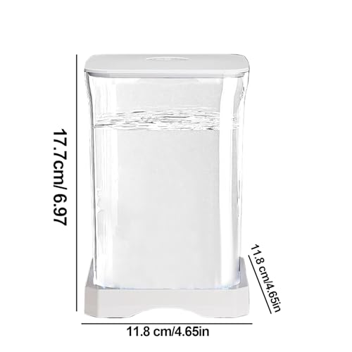 Small Fish Tank - LED Aquarium, Acrylic Mini Bowl with Feeding Hole, Compact Betta Container, Clear Stylish Design | Home Office Decoration, Desktop Display, Bedroom Aquarium, Small Aquatic Habitat - color: White