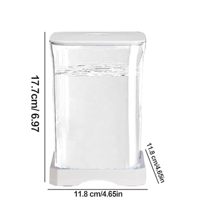 Small Fish Tank - LED Aquarium, Acrylic Mini Bowl with Feeding Hole, Compact Betta Container, Clear Stylish Design | Home Office Decoration, Desktop Display, Bedroom Aquarium, Small Aquatic Habitat - color: White