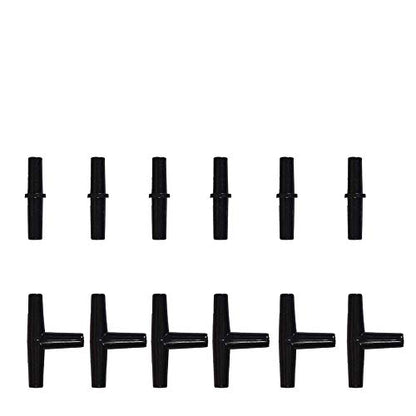 Aquarium 50 Feet Standard 3/16" Black Flexible Airline Tubing with Black Plastic Connectors for Fish Tank,Terrariums, and Hydroponics - size: 50 Feet with connectors