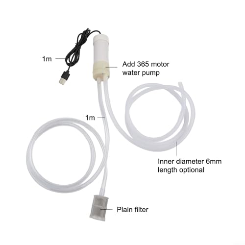 5V USB Water Pump – Self-Priming Electric Vacuum Pump (4L/min) for Aquariums, Balconies & Outdoor Use(1 Meter)