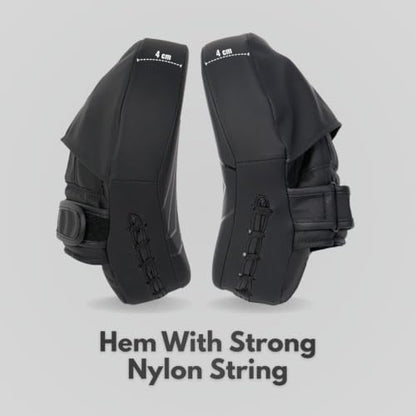 Titan Focus Mitts, Curved Boxing Pads, MMA Training Hand Pads, Black