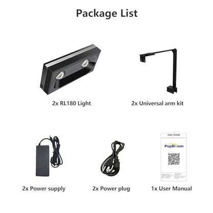 2PCS RL180 WiFi Full Spectrum Marine Led Lights with Arm Kit, Reef Aquarium Led Lighting 120CM-150CM Marine Reef Aquarium Fish Tank - size: 2 Light with Arm kit
