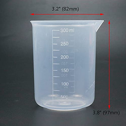 Antrader Kitchen PP Measuring Cup Scientific Plastic Graduated Beaker Transparent 250ml-300ml - size: 250ml-300ml
