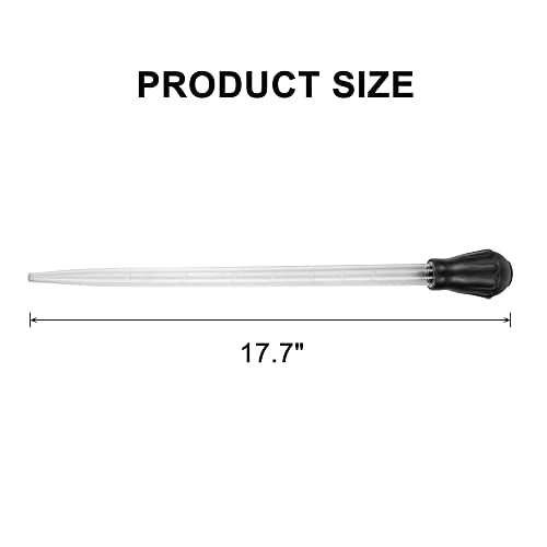 18.7in Long Turkey Baster for Aquarium, 50ml Long Pipette for Fish Tank Coral Food Feeder Syringe Aquarium Water Changer Siphon for Marine Fish Reef Aquatic Plant Spider, Black