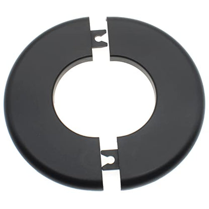 4 Pcs 2.0 Inch Wall Split Flange ABS Round Escutcheon Plate Wall-Mounted Self-Adhesive Water Pipe Cover for Water Pipe Faucet Decoration Accessories, Black