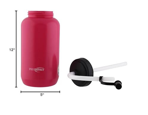 Squeezable Water Bottle Bendable Long Straw - LDPE BPA Free Plastic - Hydration for Baseball Hockey Gym MMA Yoga Boxing Cycling Softball Football Lacrosse (35.5 Oz.) - style: Pink