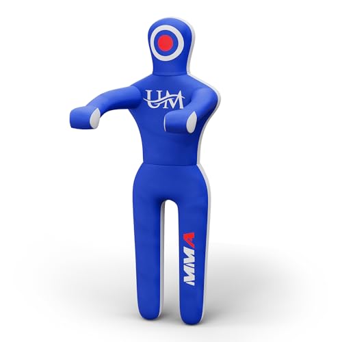 UM Supplies Premium Grappling Unfilled Wrestling Multipurpose Dummy for MMA, BJJ, Judo, Karate, Jiu Jitsu,Punching Dummy | Unmatched Quality PC Fabric- (Unfilled) - color: Blue, size: 5 FT