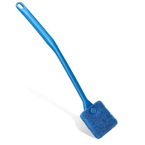 Fish Tank Cleaner with Five Sided Sponge Brush and Long Handle Aquarium Scrubber Alage Scraper for Glass Aquariums Terrarium Home Kitchen - size: 1 Pack