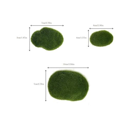 40 Pieces Artificial Moss Rocks Decorative Faux Green Moss Covered Stones (3 Size)